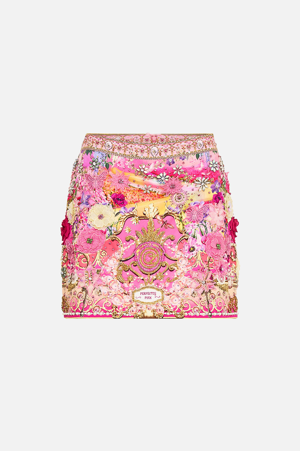 CAMILLA Hand Embellished Mini Skirt in Totally Ozmopolitan Print.