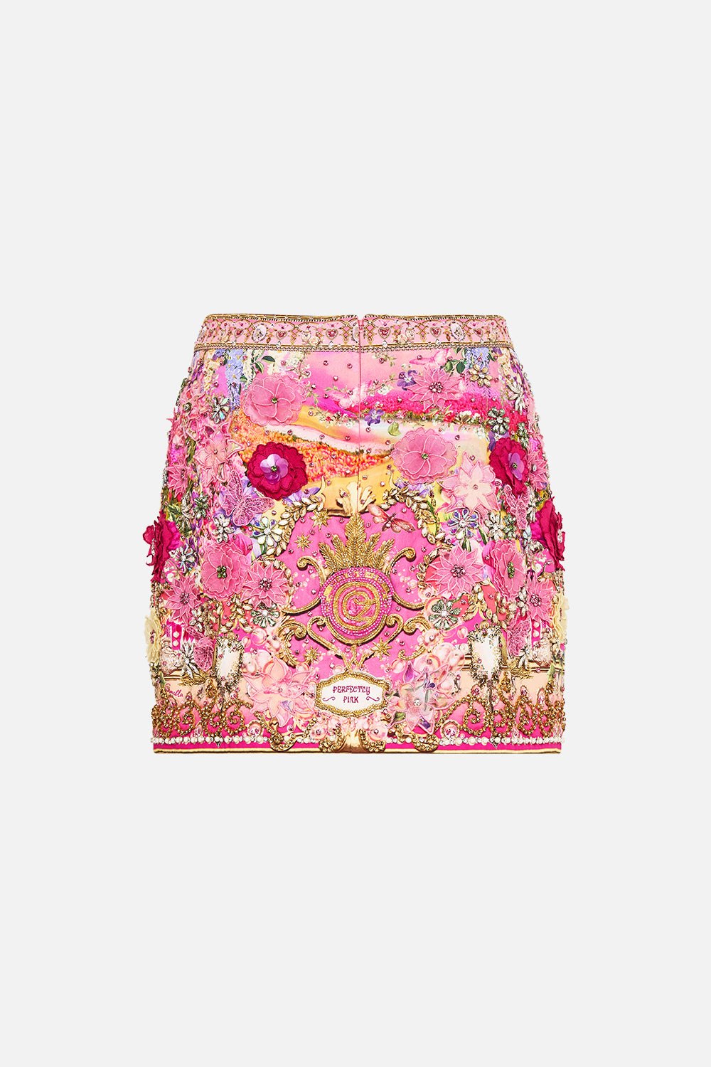 CAMILLA Hand Embellished Mini Skirt in Totally Ozmopolitan Print.