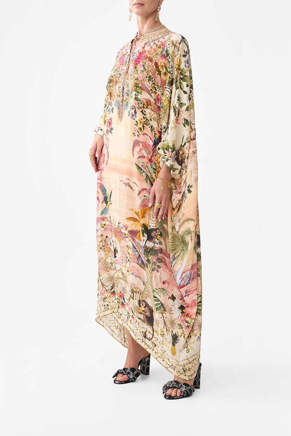 NECK TIE MAXI KAFTAN WELCOME TO THE WHITE LOTUS