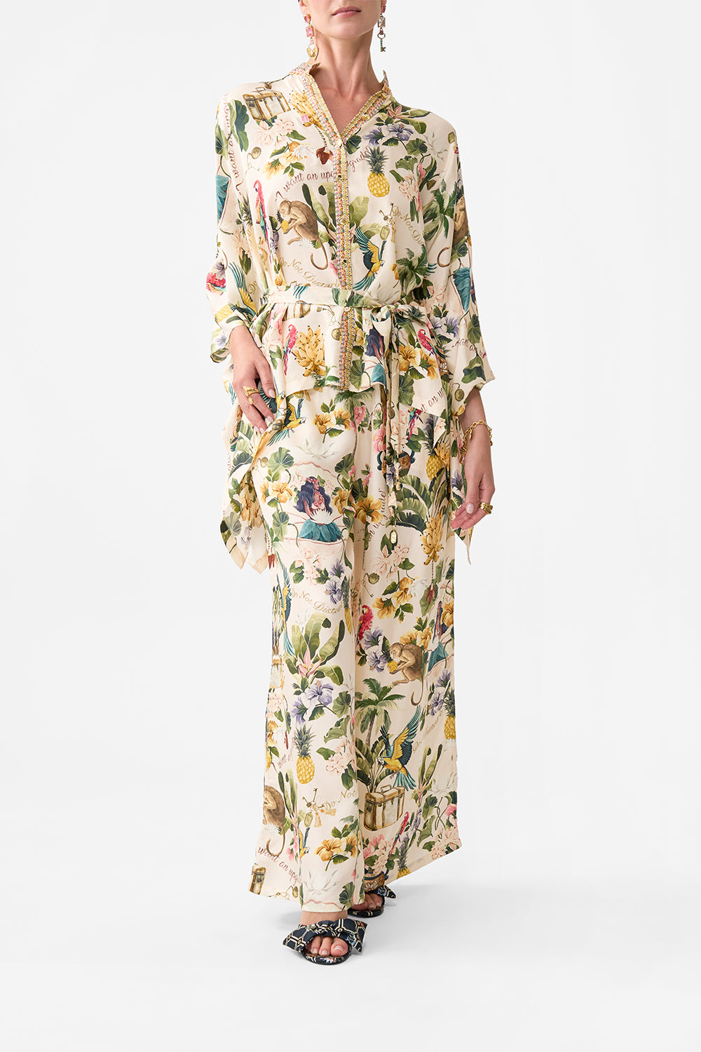 BUTTON THROUGH SCARF BLOUSE WELCOME TO THE WHITE LOTUS