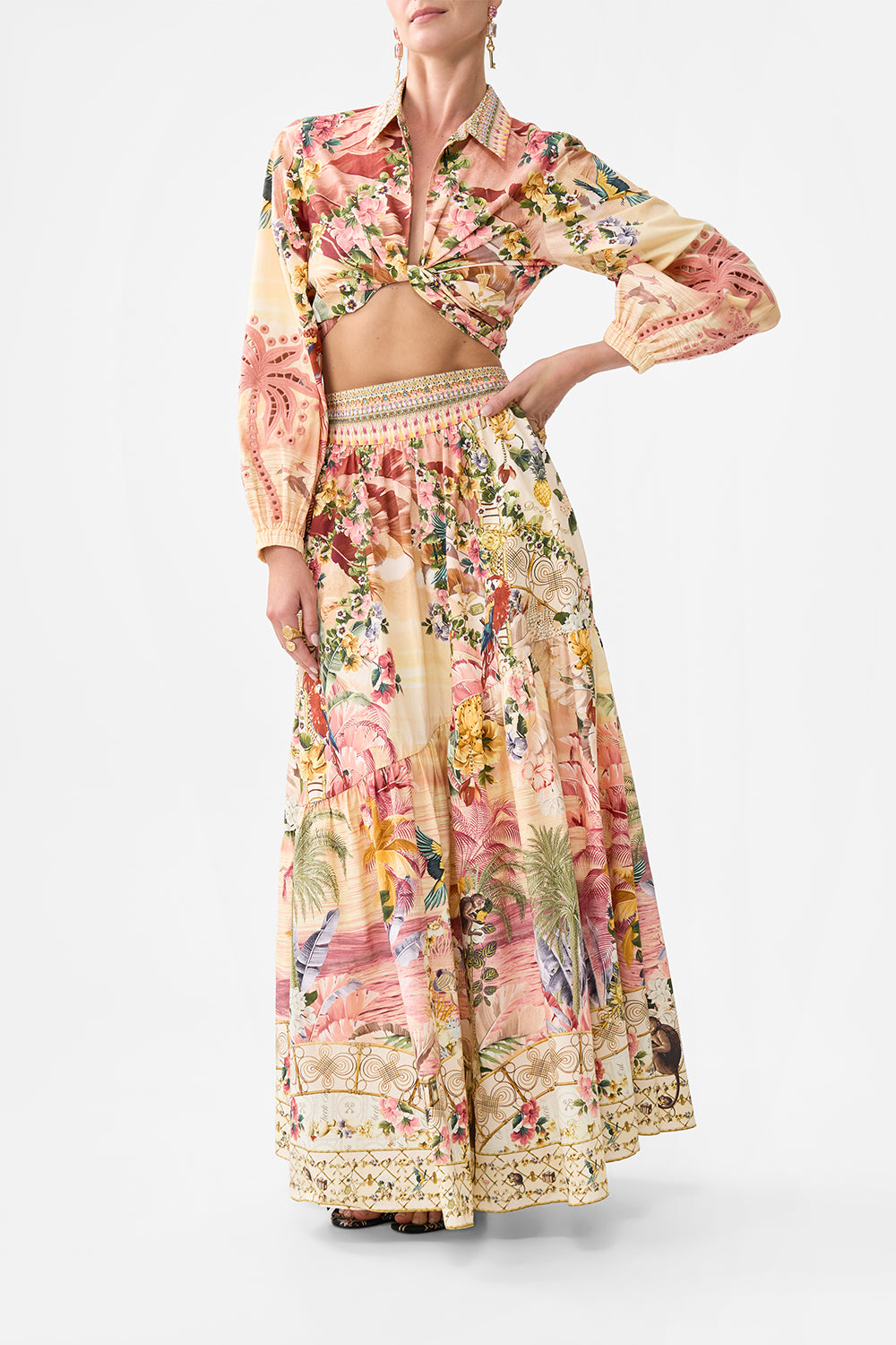 CROPPED WRAP SHIRT WELCOME TO THE WHITE LOTUS