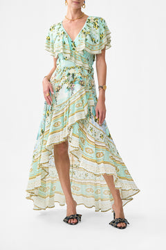 FRILL SLEEVE LONG DRESS VENUS ON A VESPA