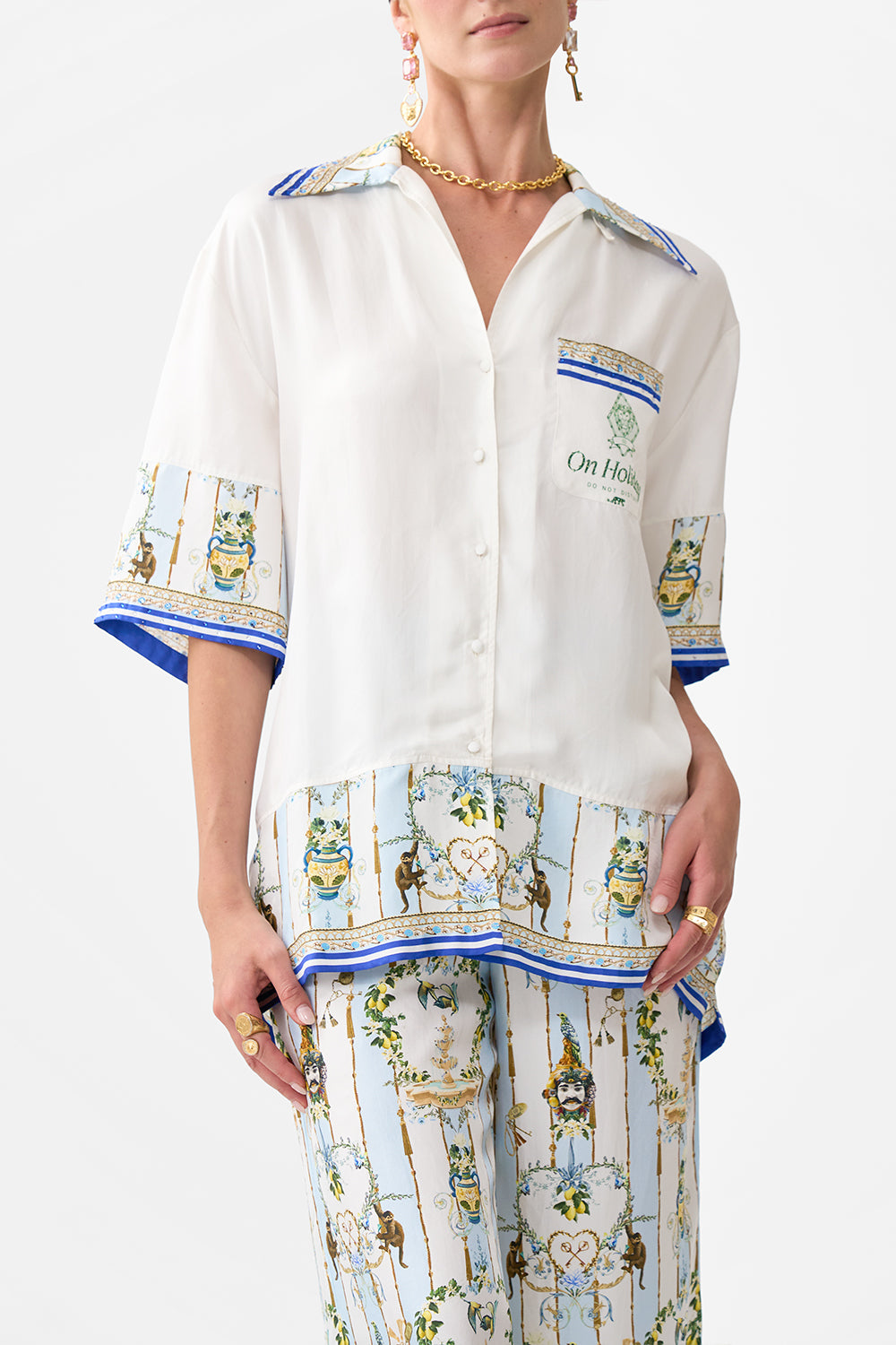 The CAMILLA OVERSIZED SHIRT WITH POCKET VENUS ON A VESPA