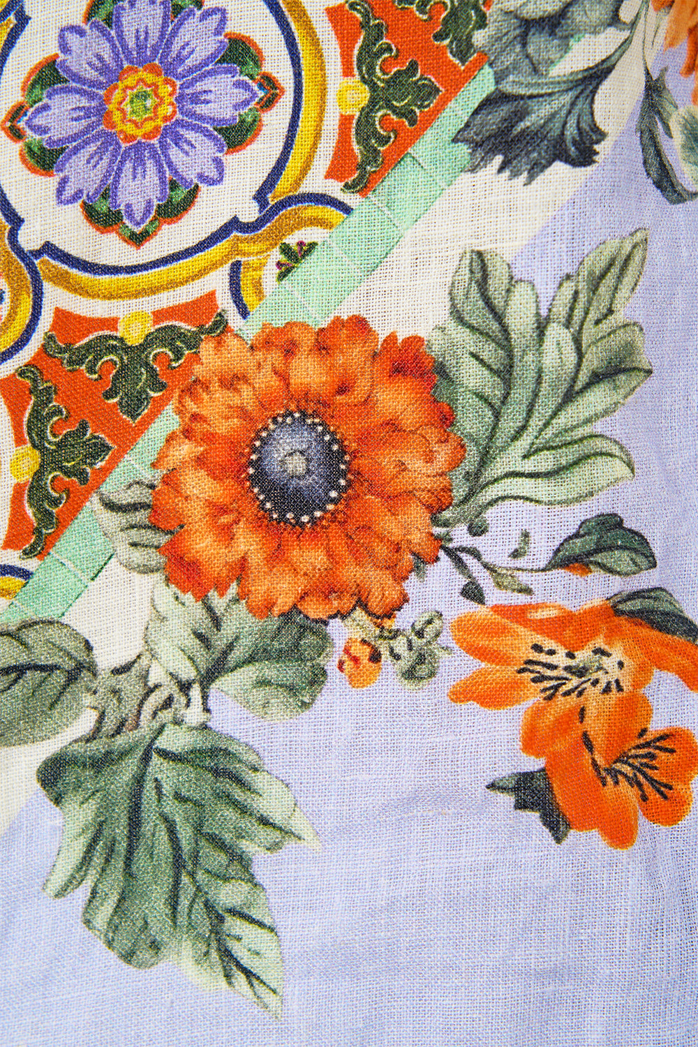 The CAMILLA Blouson Sleeve Long Length Blouse With Yoke in our Luscious In Lisbon print.