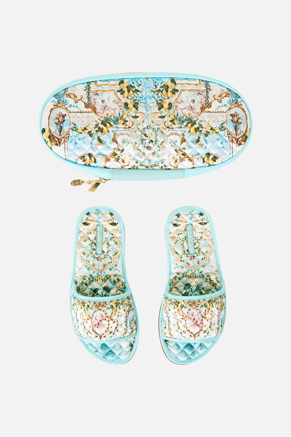 The CAMILLA SLIPPERS WITH TRAVEL CASE VENUS ON A VESPA