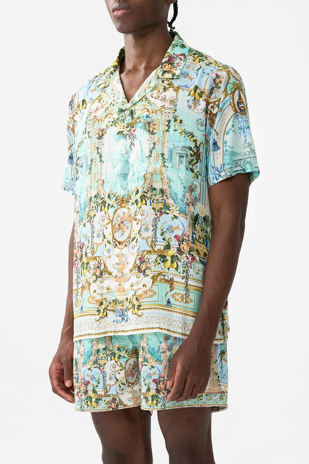 SHORT SLEEVE CAMP COLLARED SHIRT VENUS ON A VESPA