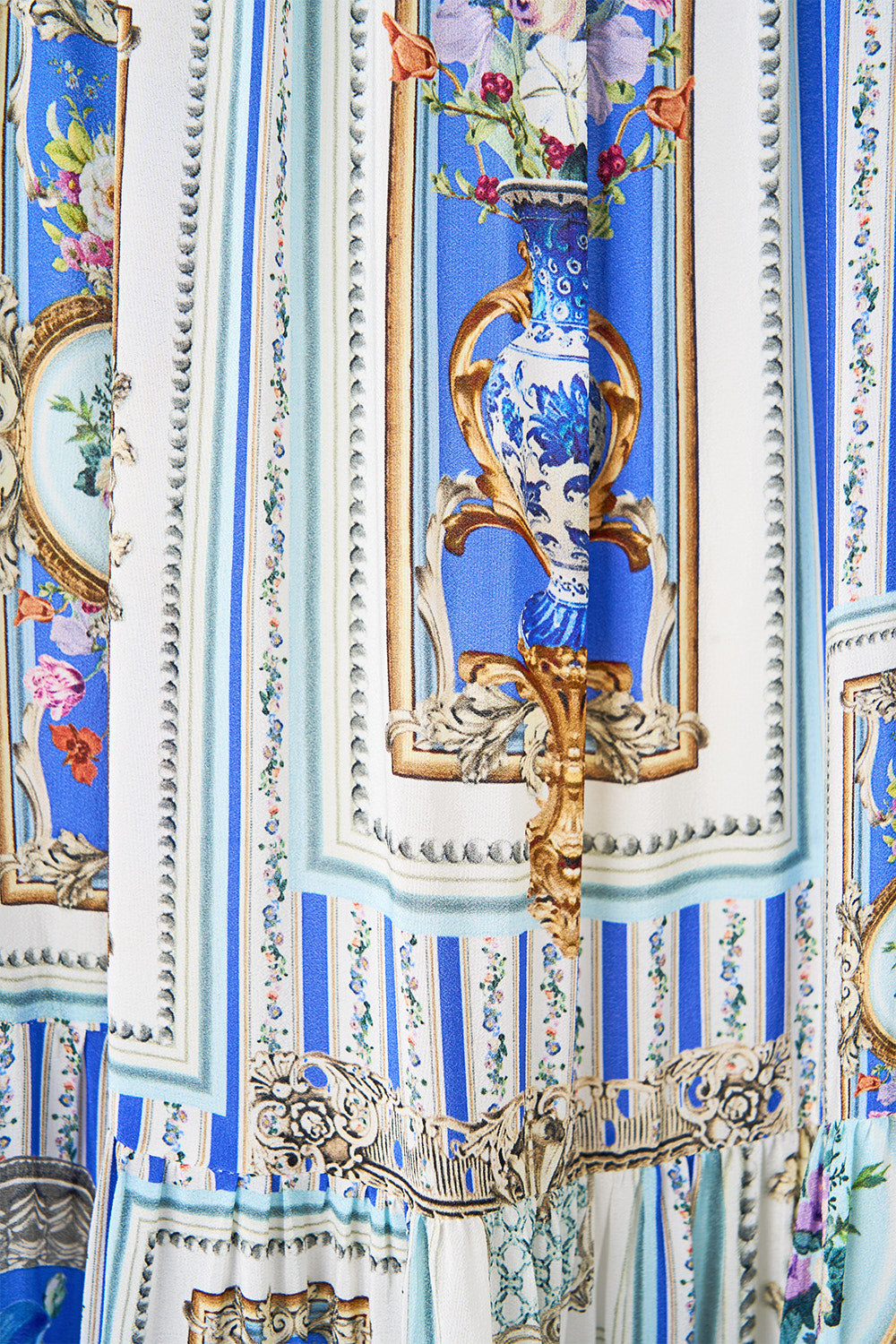 LONG TIERED DRESS WITH BOW TIES OTTOMAN OPULENCE