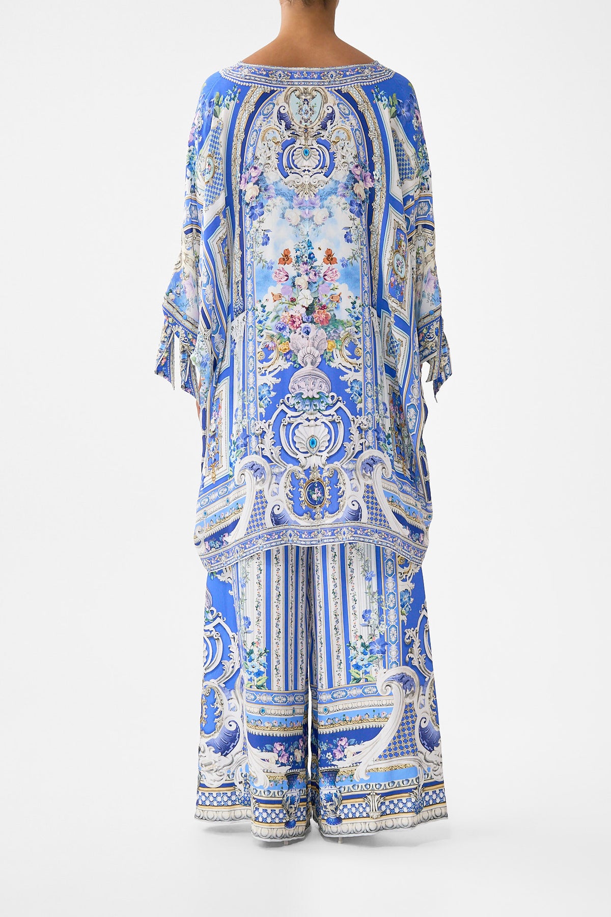 TIE SLEEVE SHORT V NECK KAFTAN OTTOMAN OPULENCE