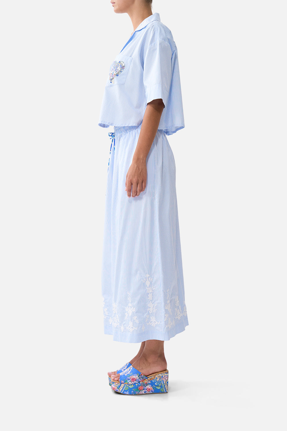 WIDE LEG ELASTIC WAIST PANT OTTOMAN OPULENCE