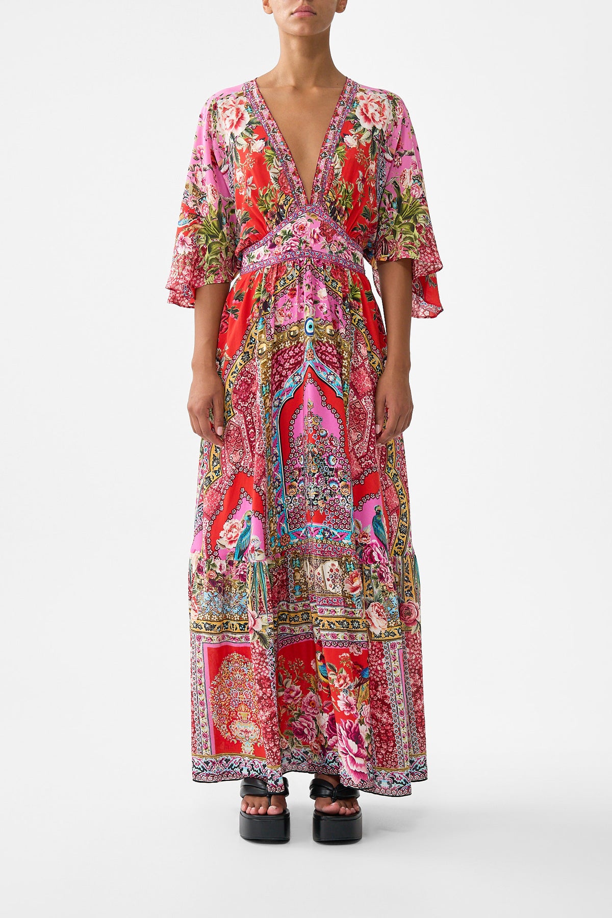 WAISTED DRESS WITH HEM RUFFLE HEIRLOOM EMPIRE