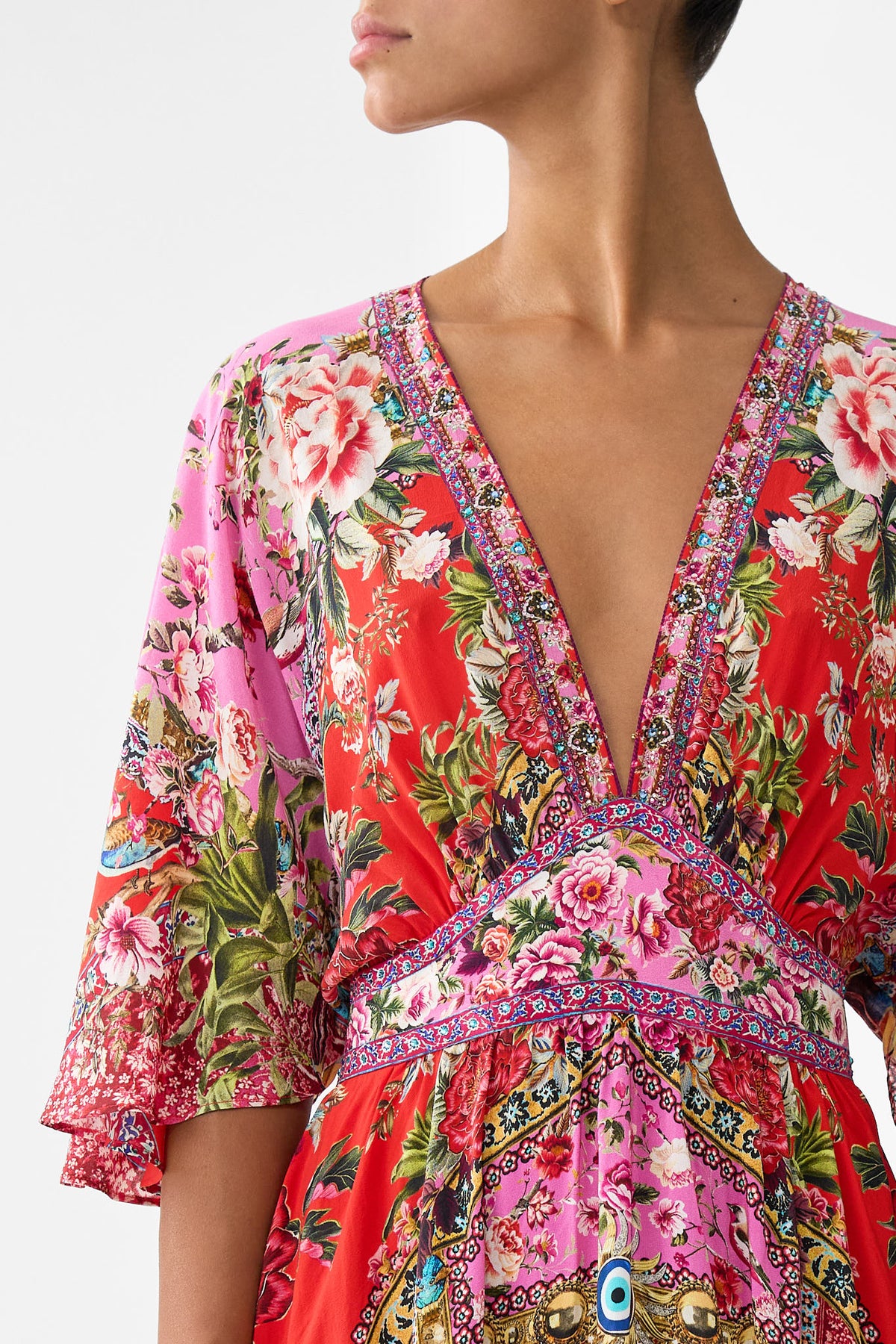 The CAMILLA WAISTED DRESS WITH HEM RUFFLE HEIRLOOM EMPIRE