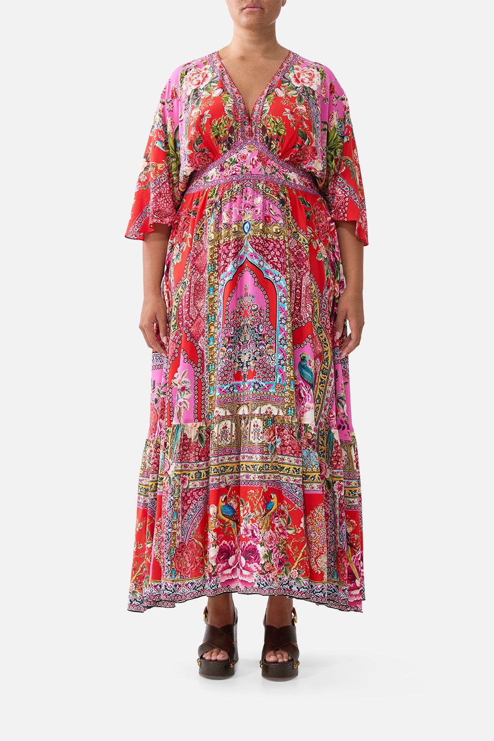 The CAMILLA WAISTED DRESS WITH HEM RUFFLE HEIRLOOM EMPIRE