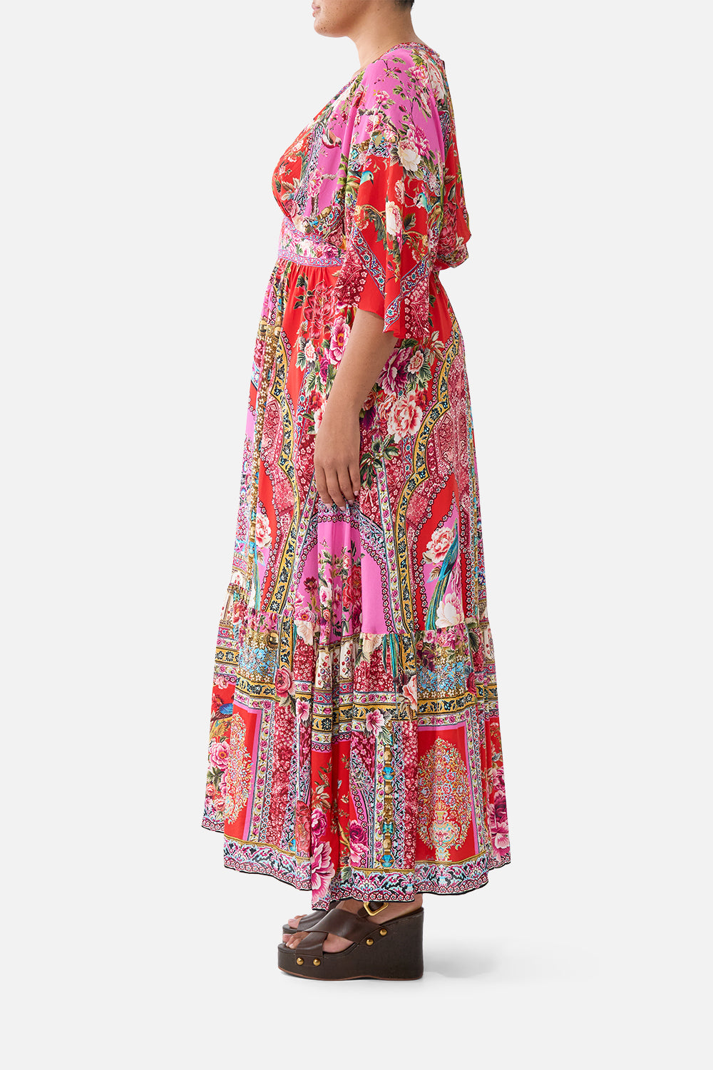 The CAMILLA WAISTED DRESS WITH HEM RUFFLE HEIRLOOM EMPIRE