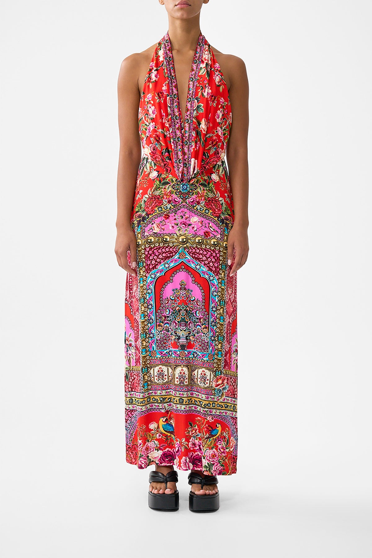 DEEP COWL PLUNGE DRESS HEIRLOOM EMPIRE