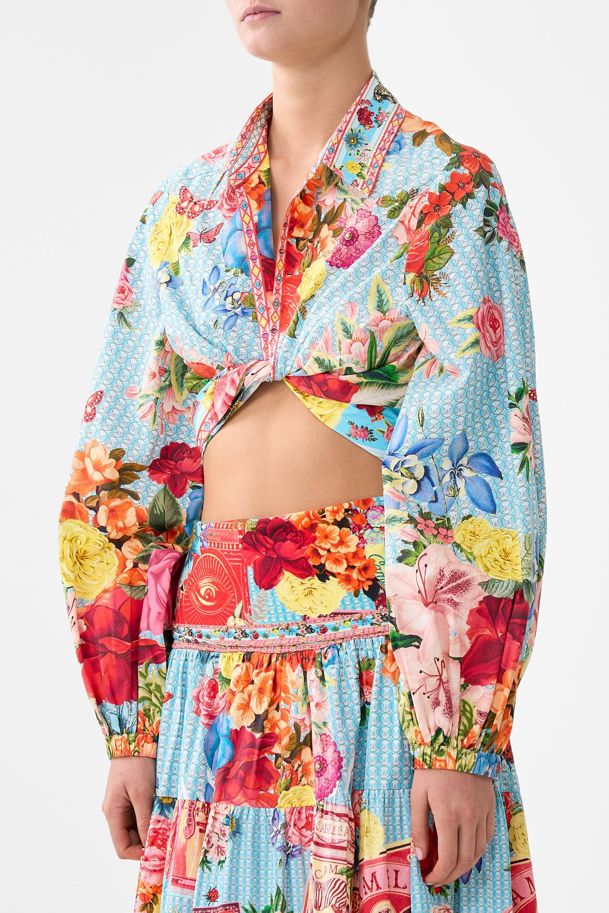 The CAMILLA CROPPED WRAP SHIRT PAPERS AND CURIOUS CAPERS