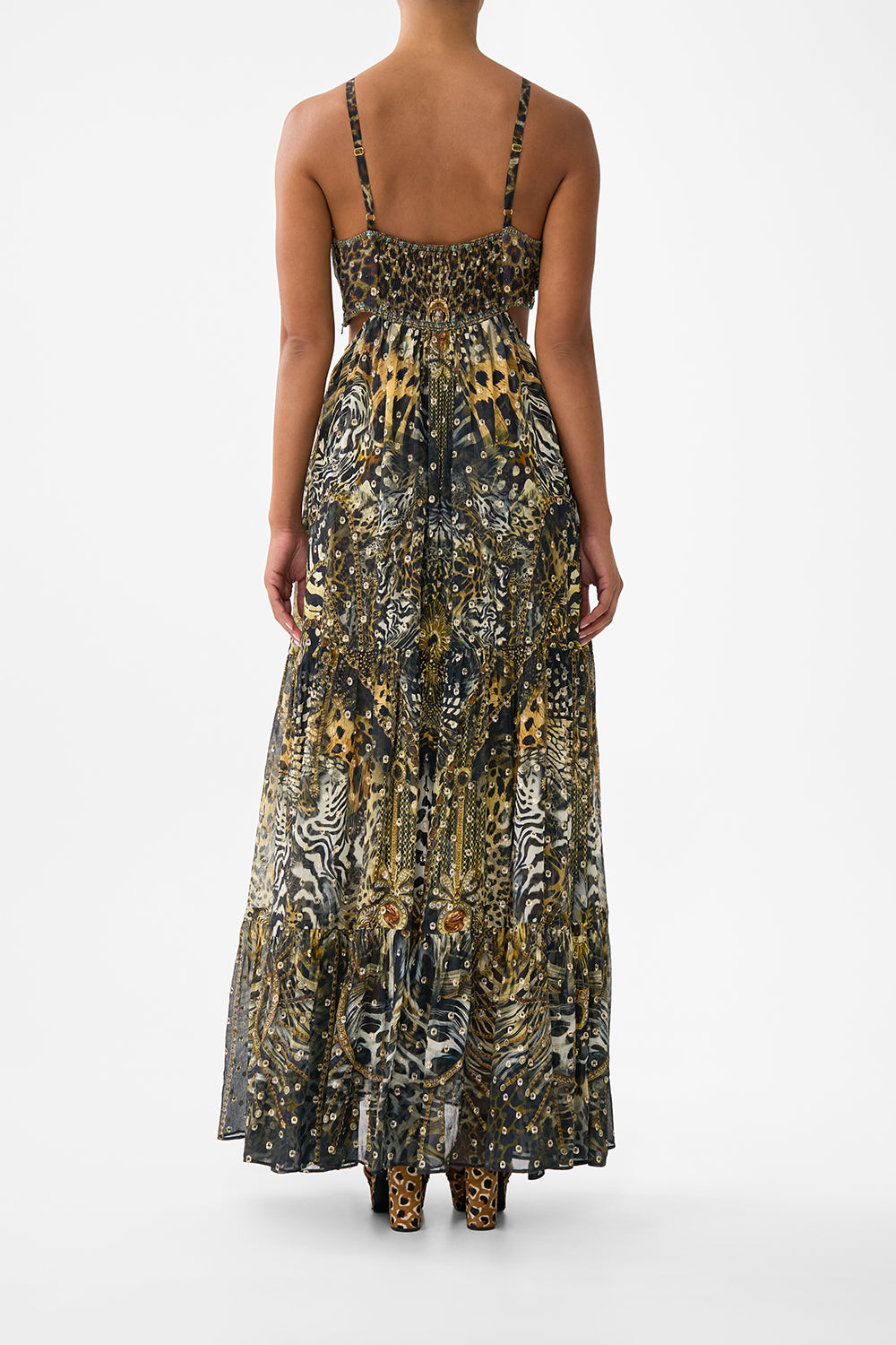 The CAMILLA GATHERED CUT OUT DRESS FELINE FOLKLORE