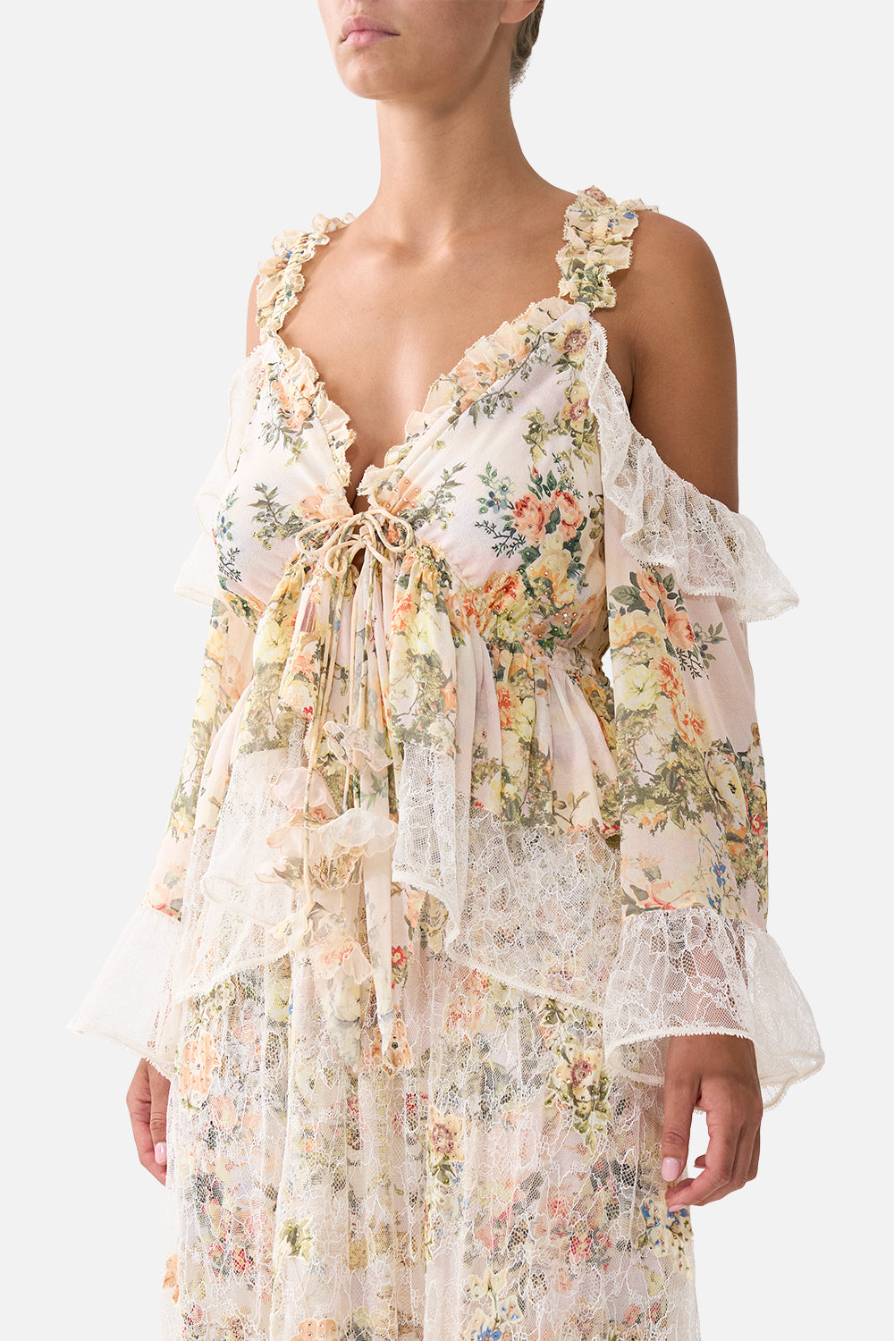 The CAMILLA COLD SHOULDER RUFFLE TOP TWILIGHT IN ISTANBUL