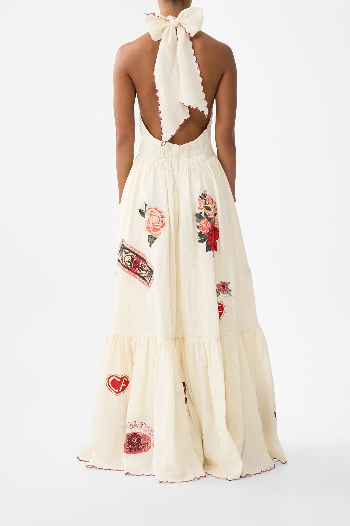 The CAMILLA RUFFLE HEM HALTER DRESS HIGH CLASS HOOKAH