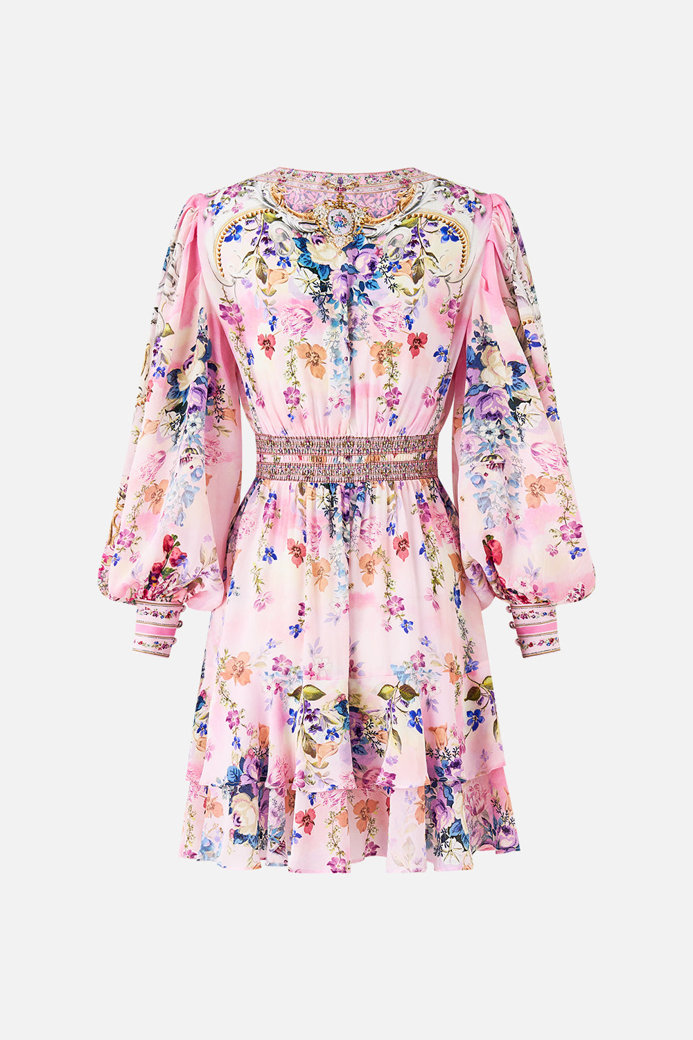 The CAMILLA BUTTON FRONT FRILL DRESS PALATIAL PASTELS