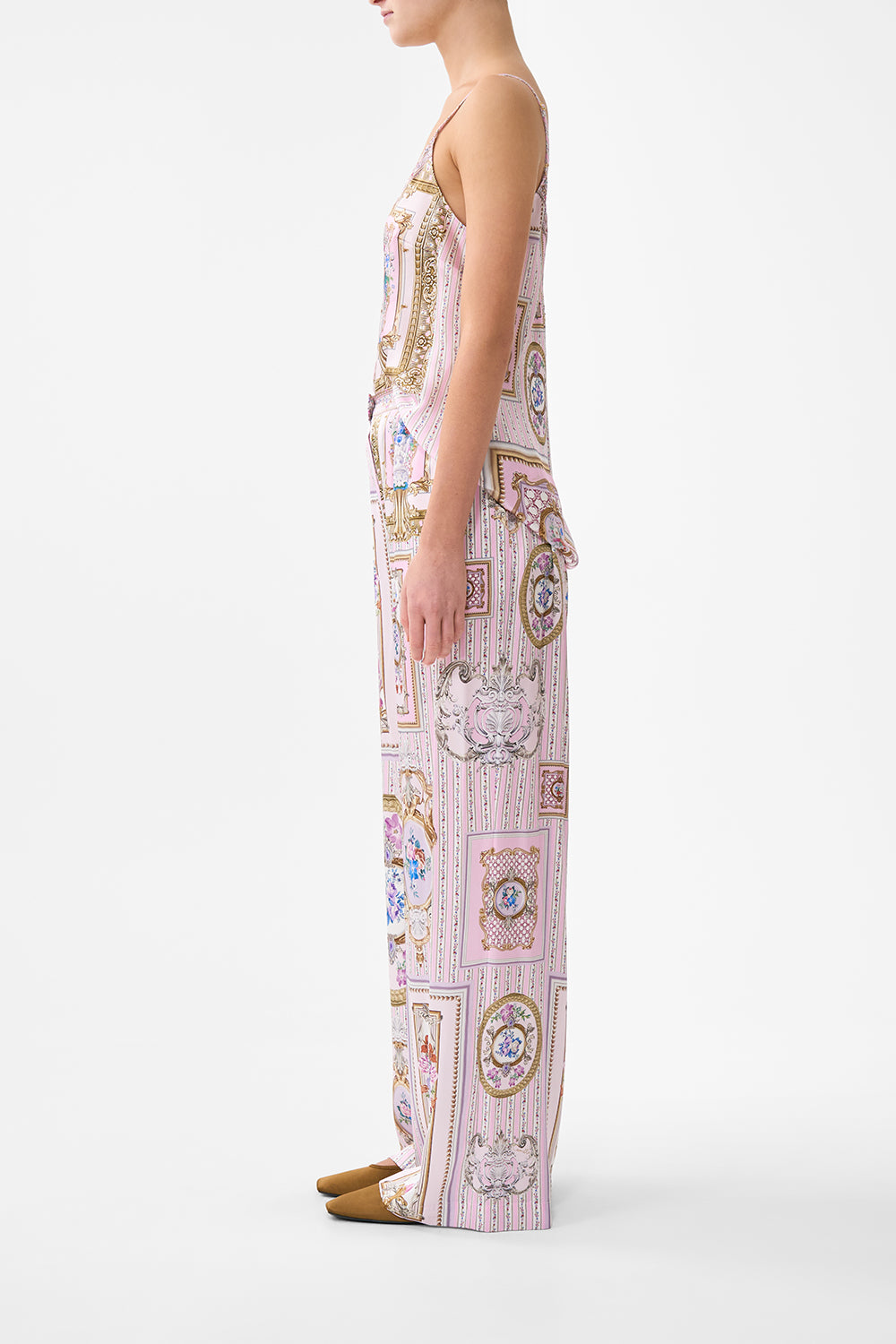 The CAMILLA BUTTON FRONT LOUNGE PANT PALATIAL PASTELS