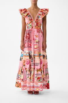 TIERED DRESS WITH NECK FRILL COLLAGE KINGDOM