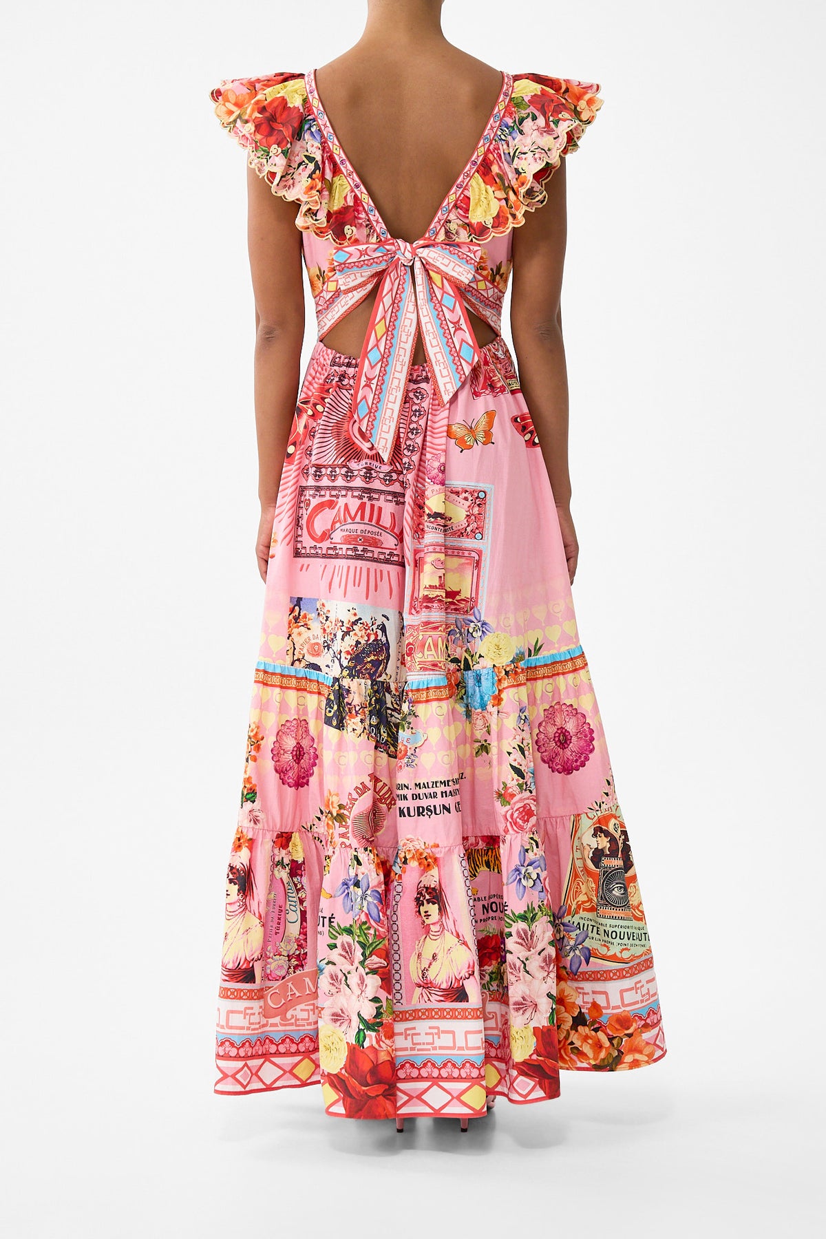 The CAMILLA TIERED DRESS WITH NECK FRILL COLLAGE KINGDOM