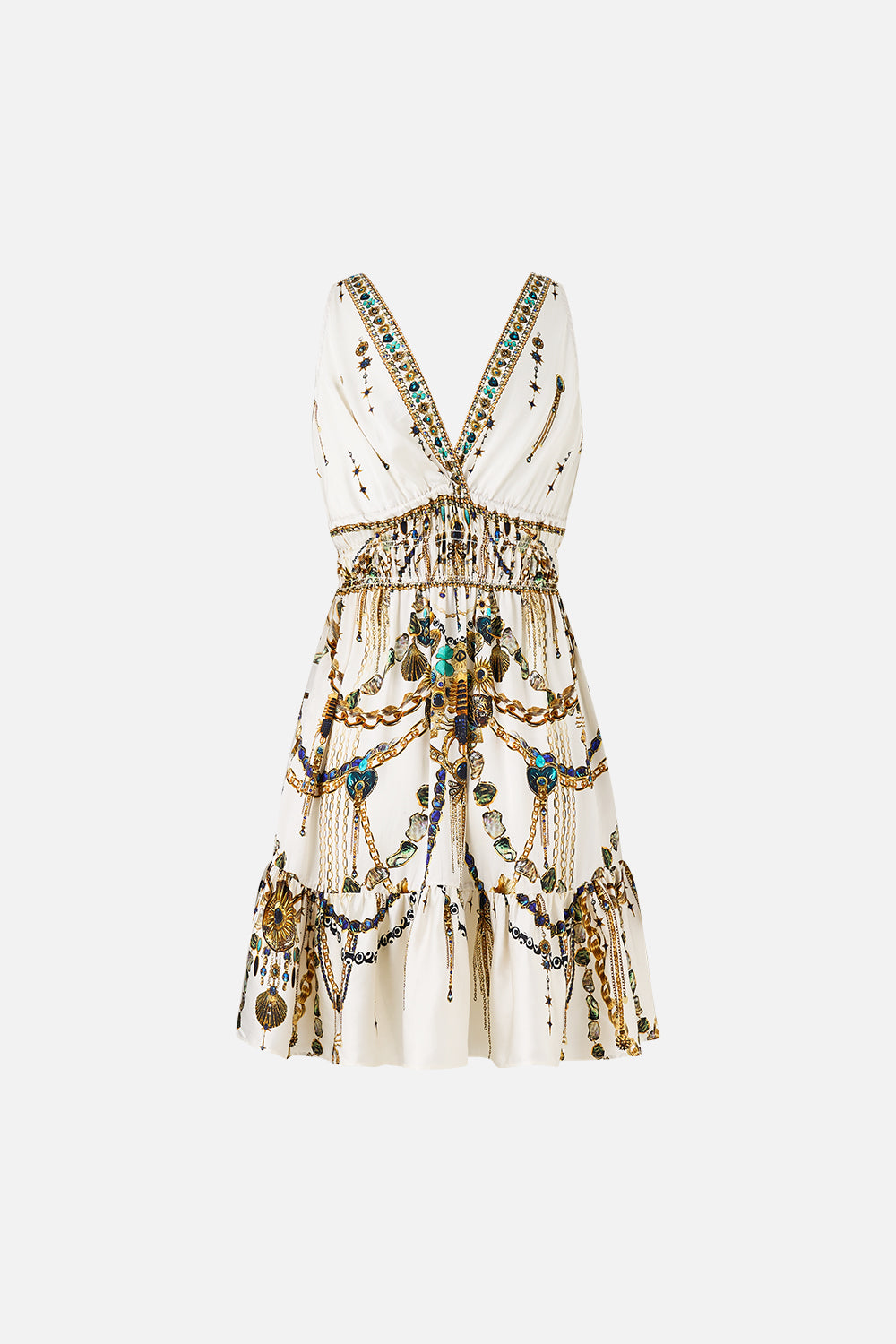 The CAMILLA SHIRRED WAIST DETAIL MINI DRESS CHAIN GANG