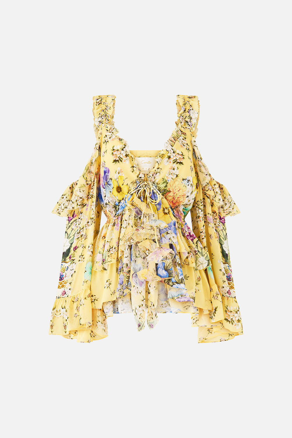 COLD SHOULDER RUFFLE TOP DARLING BUDS