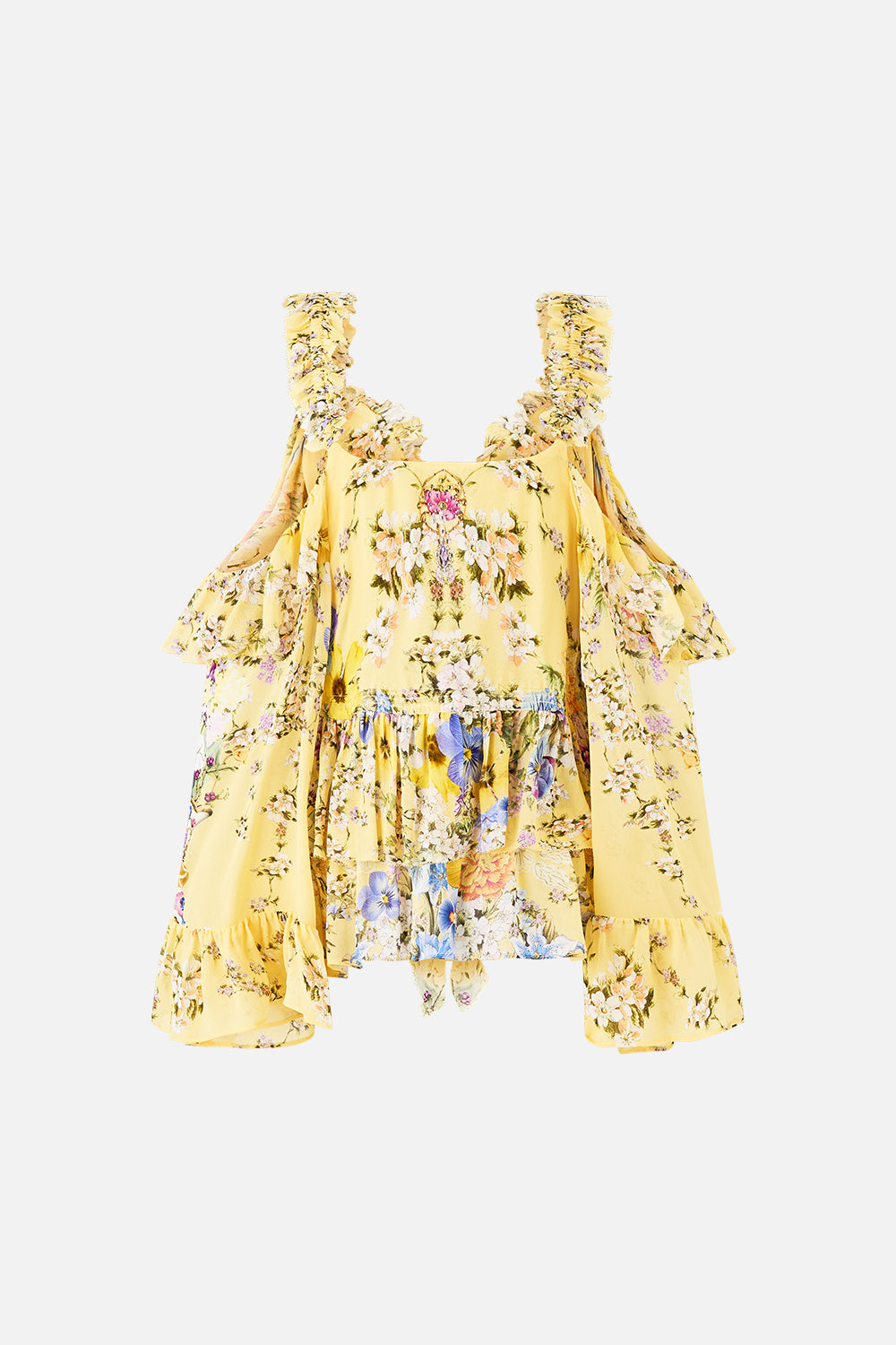 COLD SHOULDER RUFFLE TOP DARLING BUDS