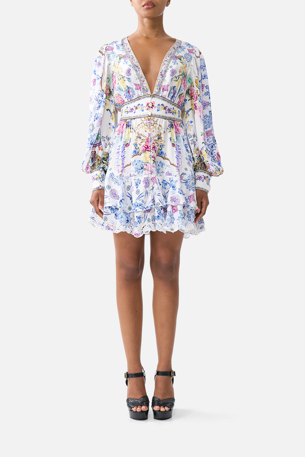 The CAMILLA BUTTON FRONT FRILL DRESS ALL ABOUT THAT LACEALL ABOUT THAT LACE