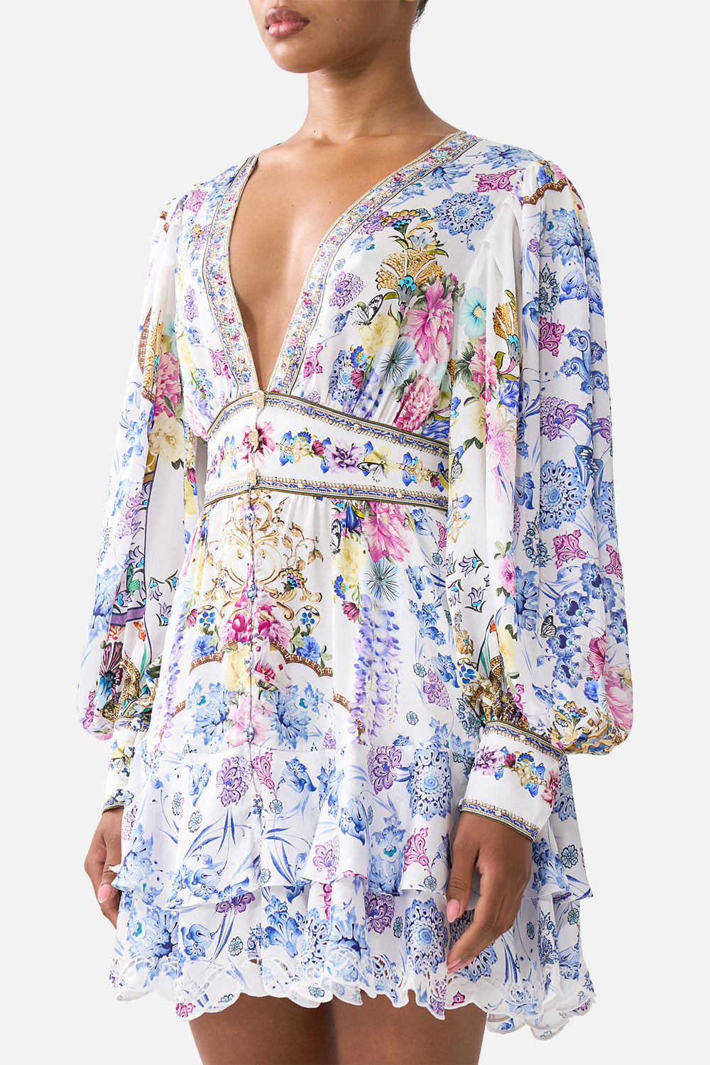 The CAMILLA BUTTON FRONT FRILL DRESS ALL ABOUT THAT LACE