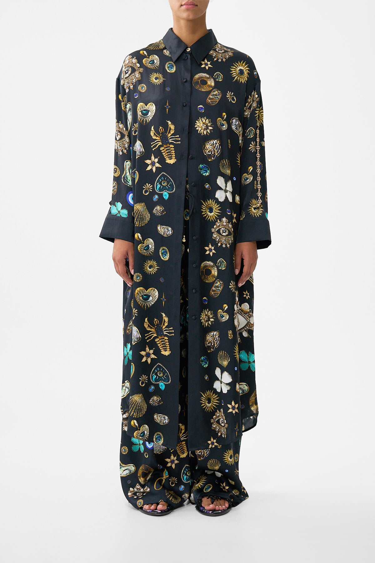The CAMILLA SHIRT DRESS WITH BACK BUTTON DETAIL AMULETS AND ALCHEMYAMULETS AND ALCHEMY
