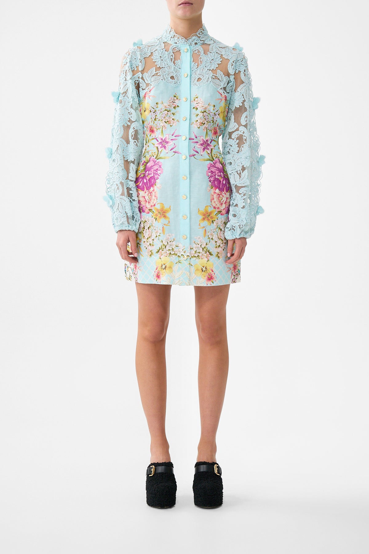 The CAMILLA LACE SLEEVE MINI DRESS BAZAAR BLOOMSBAZAAR BLOOMS