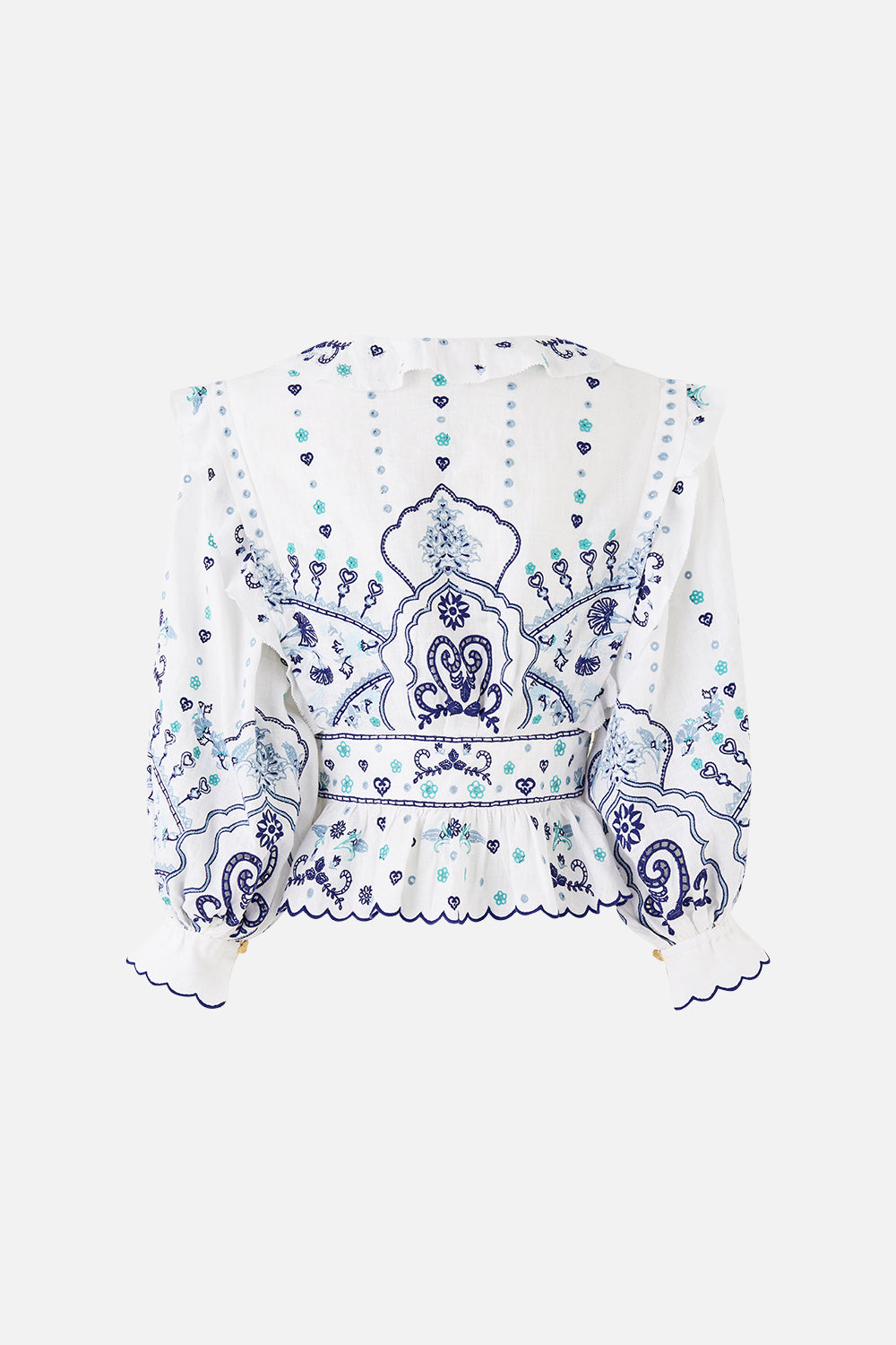 The CAMILLA V-NECK BLOUSE WITH RUFFLE DETAILS ALL ABOUT THAT LACE