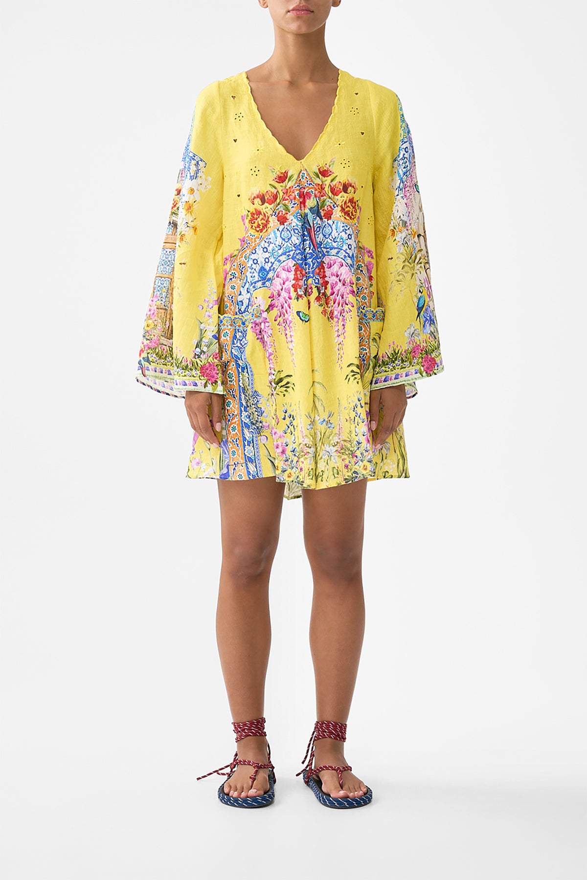 The CAMILLA POCKET DRESS WITH LOW BACK & WIDE SLEEVES SULTANAHMET SUMMERSULTANAHMET SUMMER