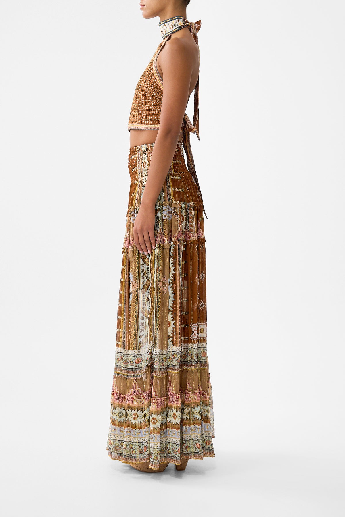 The CAMILLA HALTER TIE BACK TOP FABRIC OF TIME