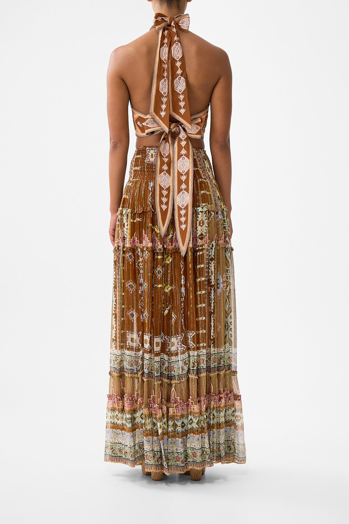 The CAMILLA HALTER TIE BACK TOP FABRIC OF TIME