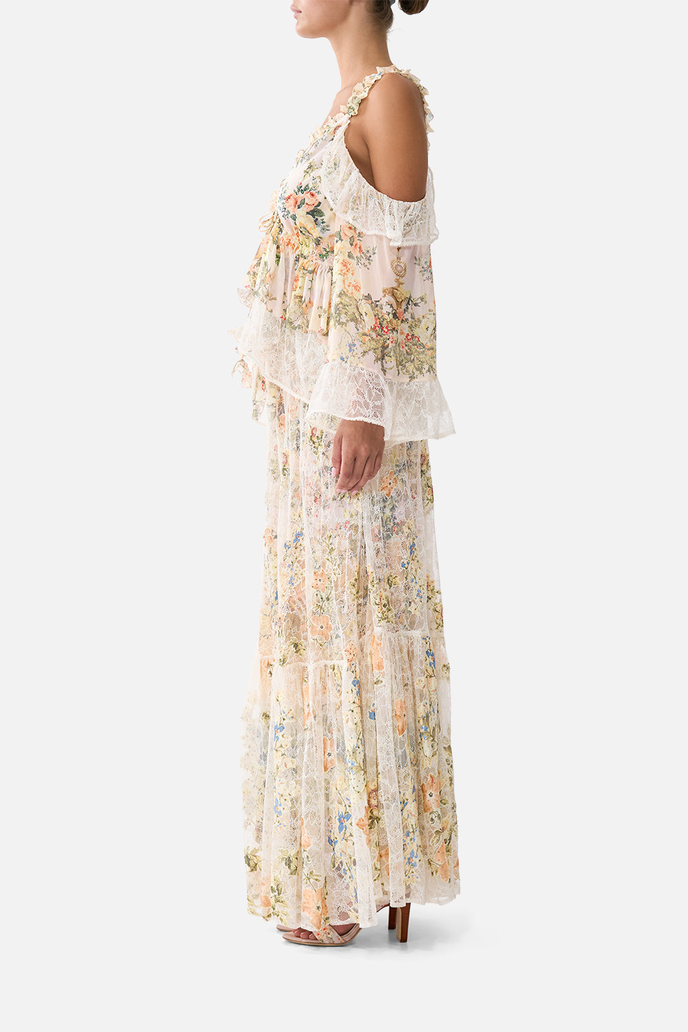 The CAMILLA WAISTBAND RUFFLE HEM SKIRT TWILIGHT IN ISTANBUL