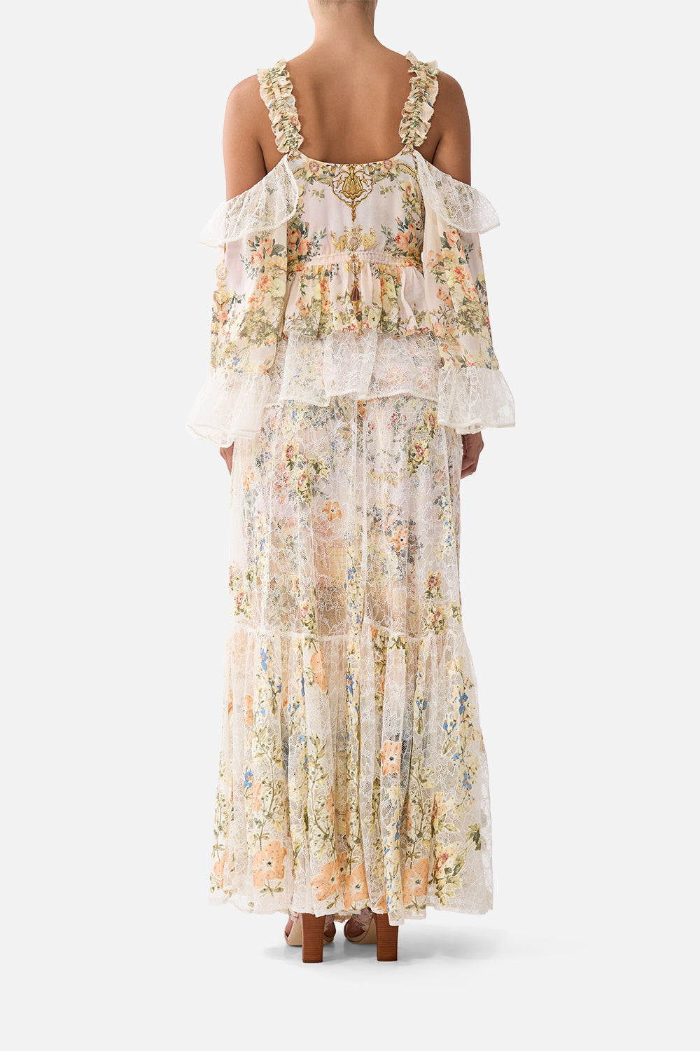 The CAMILLA WAISTBAND RUFFLE HEM SKIRT TWILIGHT IN ISTANBUL