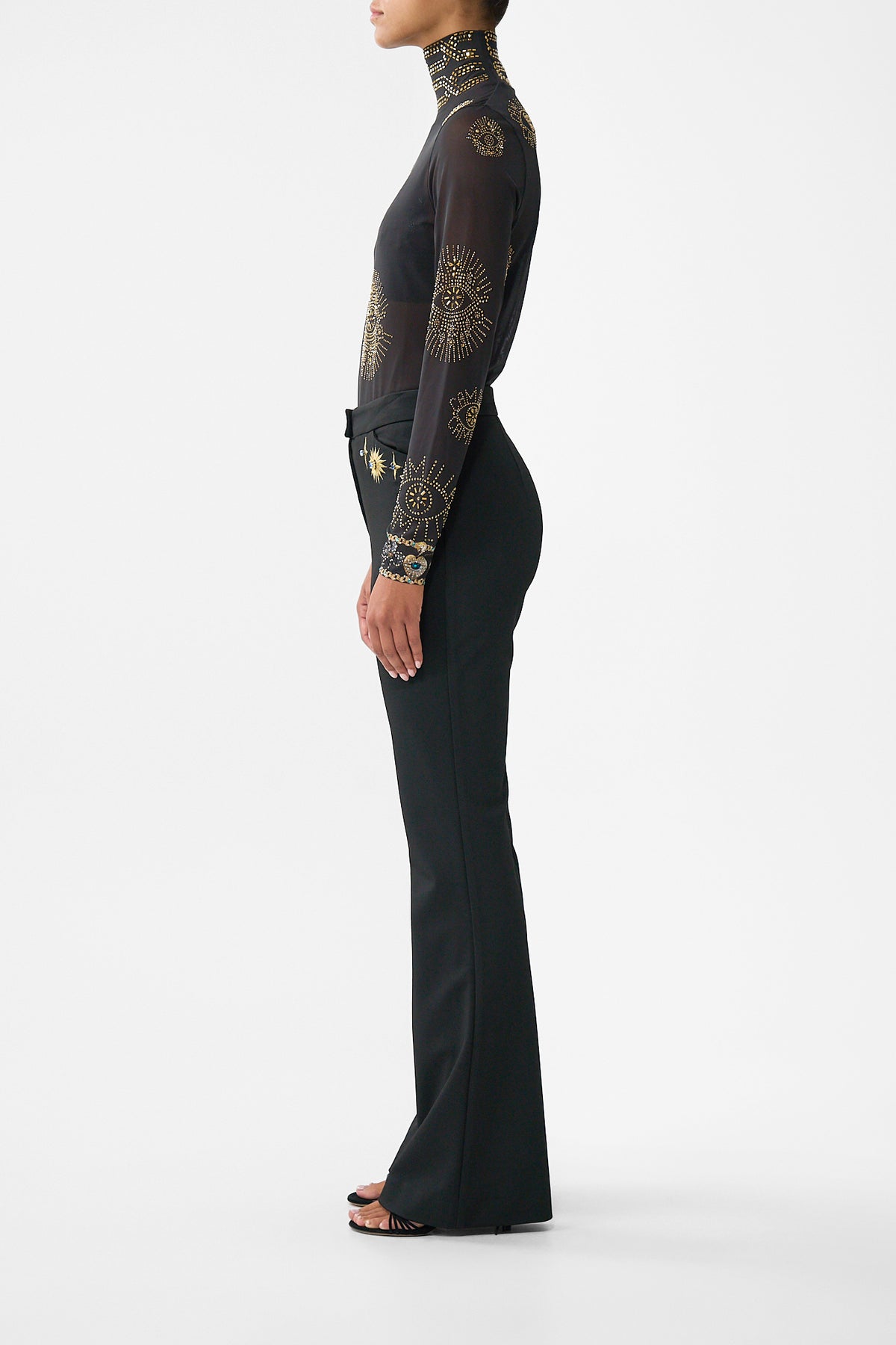 MID RISE FIT AND FLARE TROUSER AMULETS AND ALCHEMY