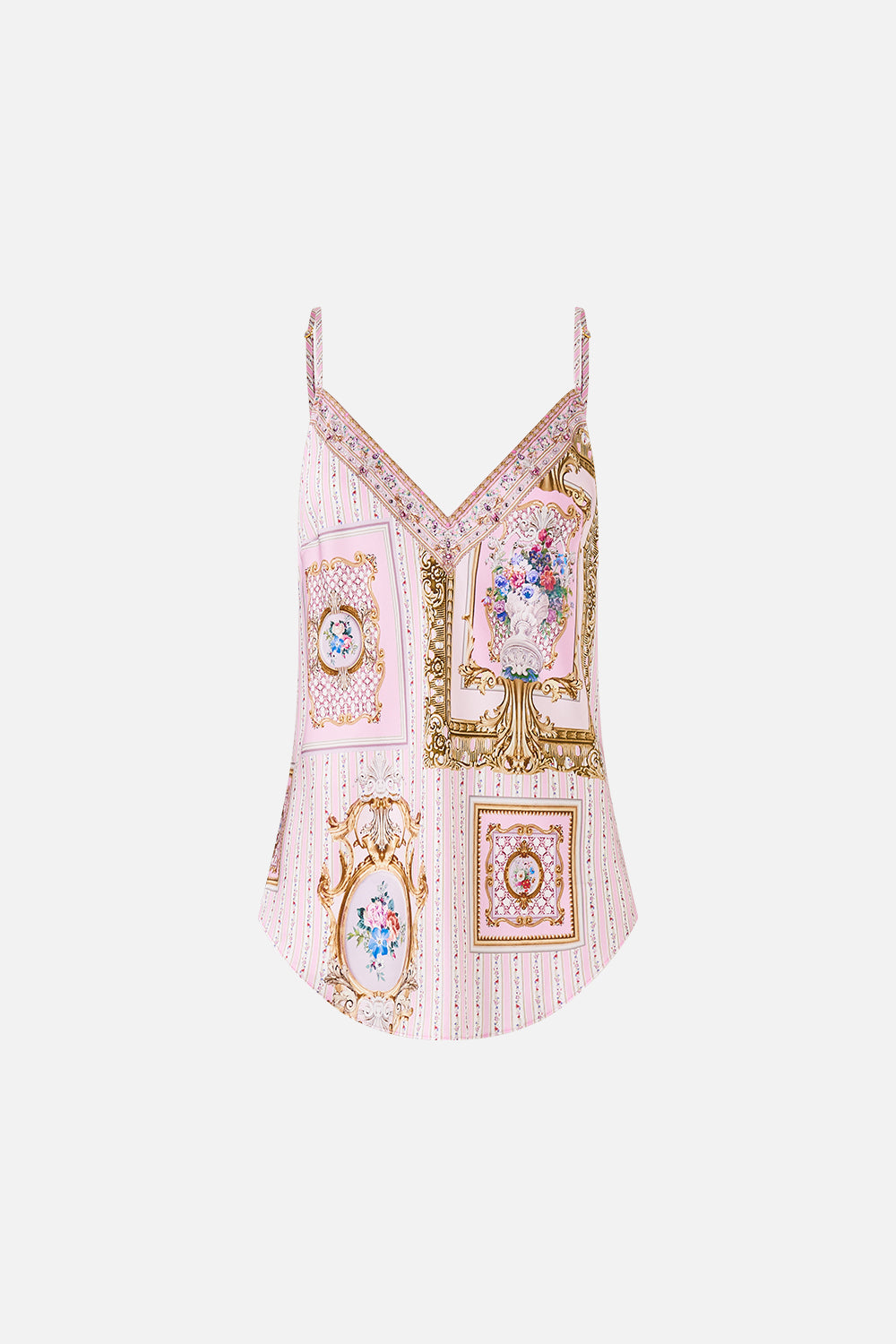 The CAMILLA V-NECK BIAS CAMI PALATIAL PASTELS