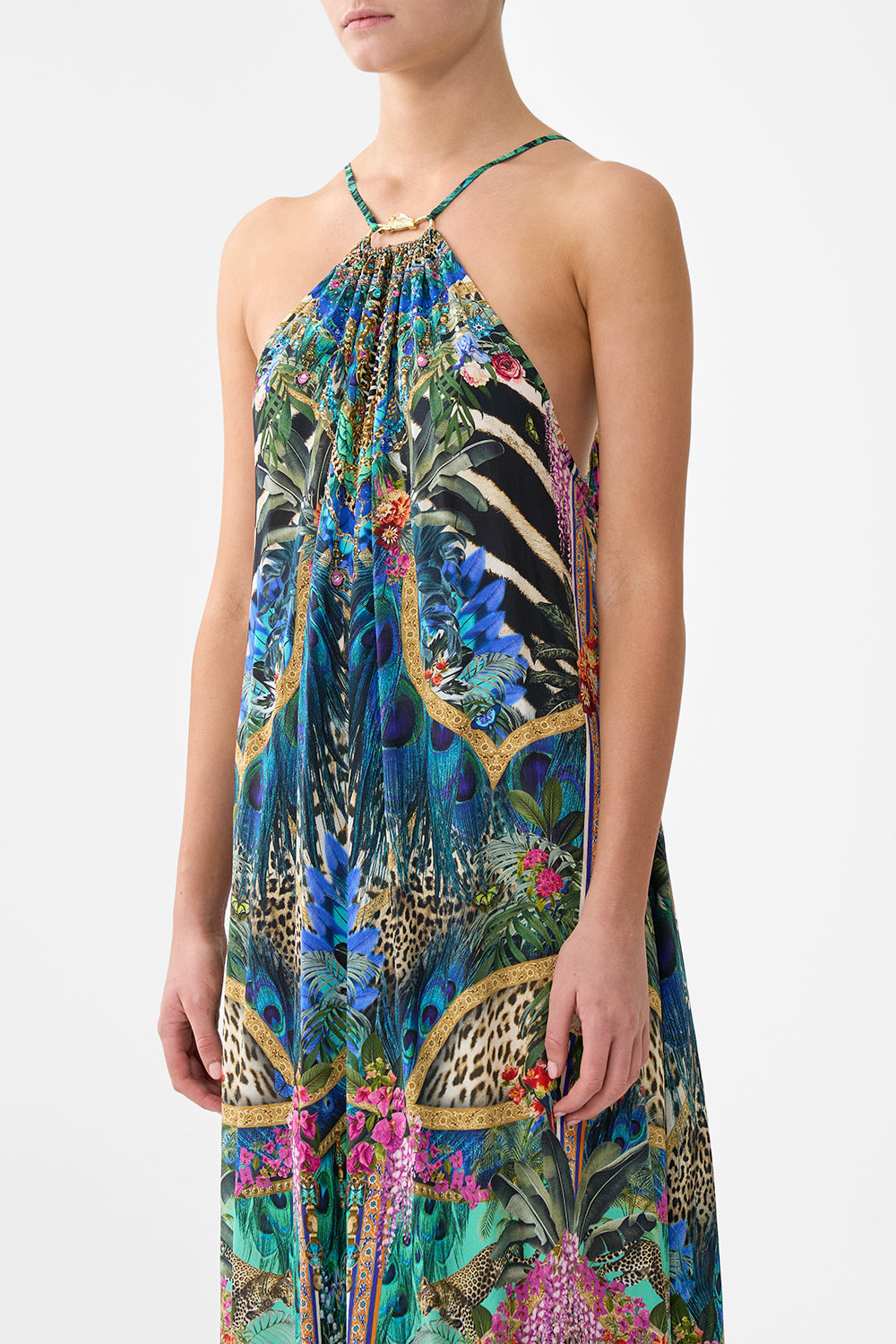 The CAMILLA GATHER NECK HARDWARE MAXI DRESS ANIMAL ALCHEMY