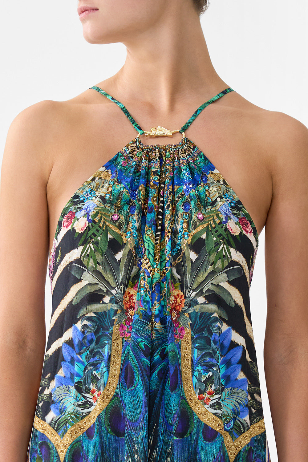 The CAMILLA GATHER NECK HARDWARE MAXI DRESS ANIMAL ALCHEMY
