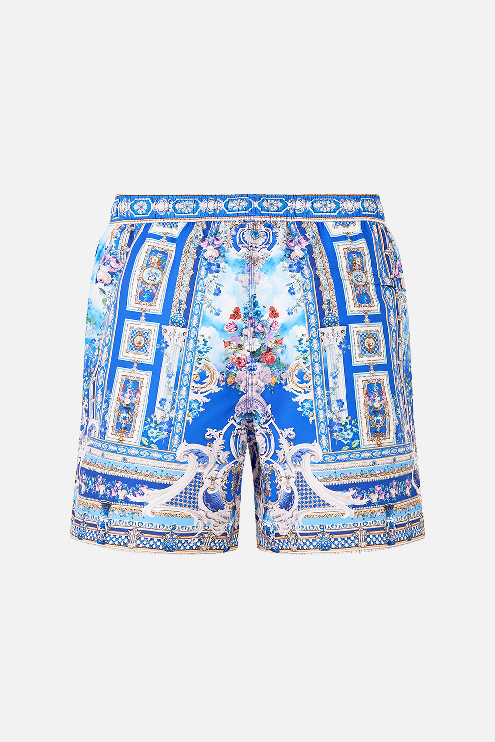 The CAMILLA MID LENGTH BOARDSHORT WITH ELASTIC WAIST OTTOMAN OPULENCE
