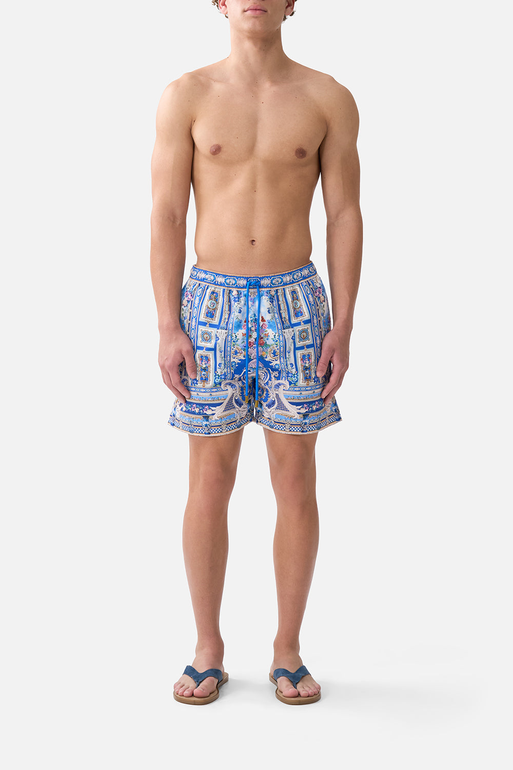 The CAMILLA MID LENGTH BOARDSHORT WITH ELASTIC WAIST OTTOMAN OPULENCEOTTOMAN OPULENCE