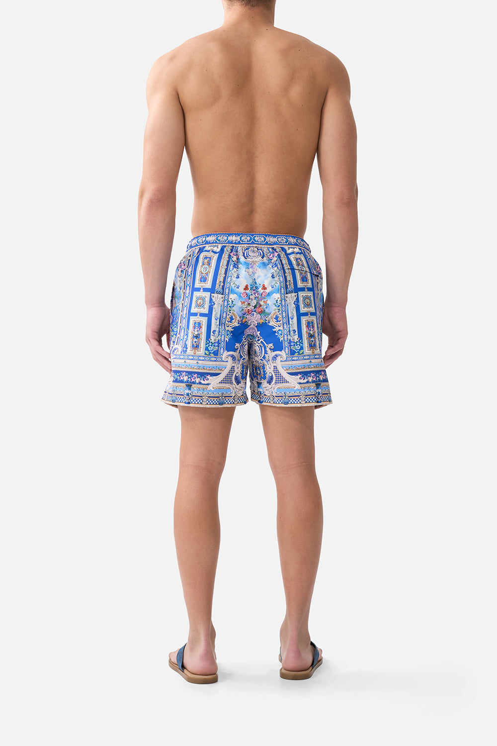 The CAMILLA MID LENGTH BOARDSHORT WITH ELASTIC WAIST OTTOMAN OPULENCE