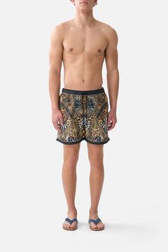 MID LENGTH BOARDSHORT WITH ELASTIC WAIST FELINE FOLKLORE