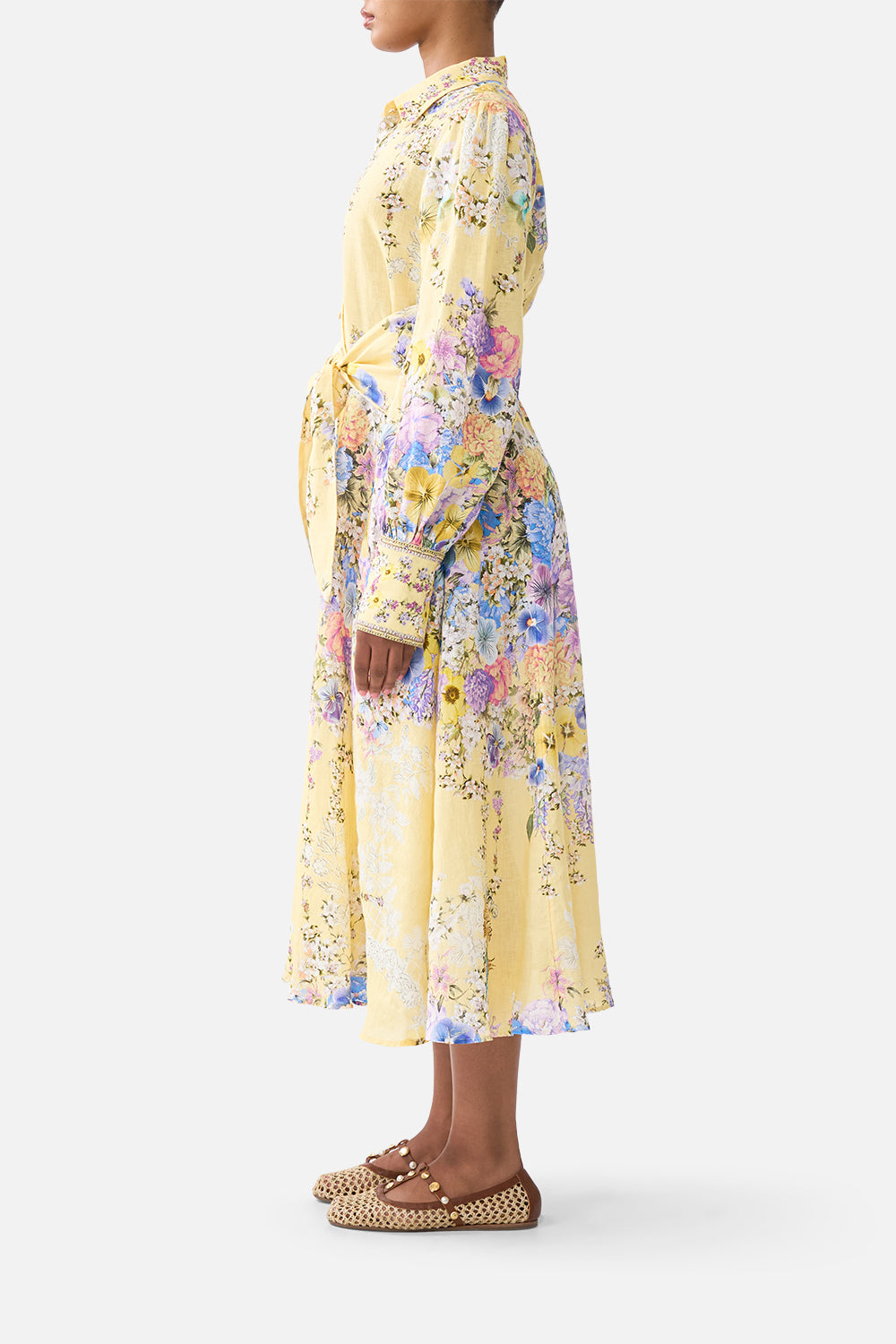 The CAMILLA WAIST TIE SHIRT DRESS DARLING BUDS