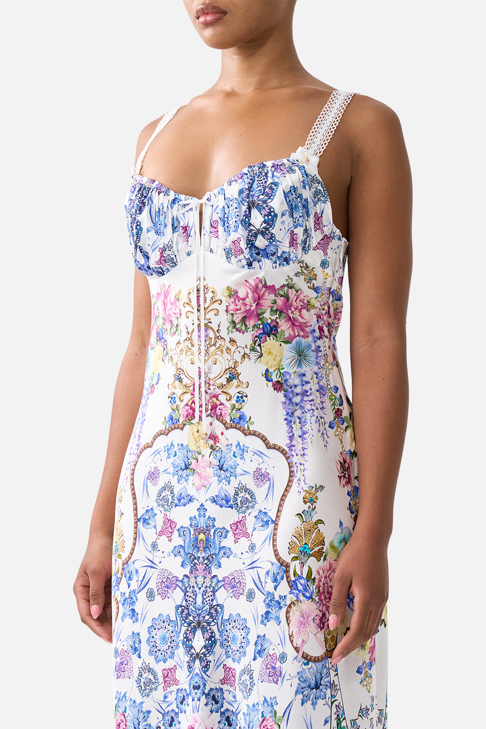 GATHERED BODICE BIAS DRESS ALL ABOUT THAT LACE