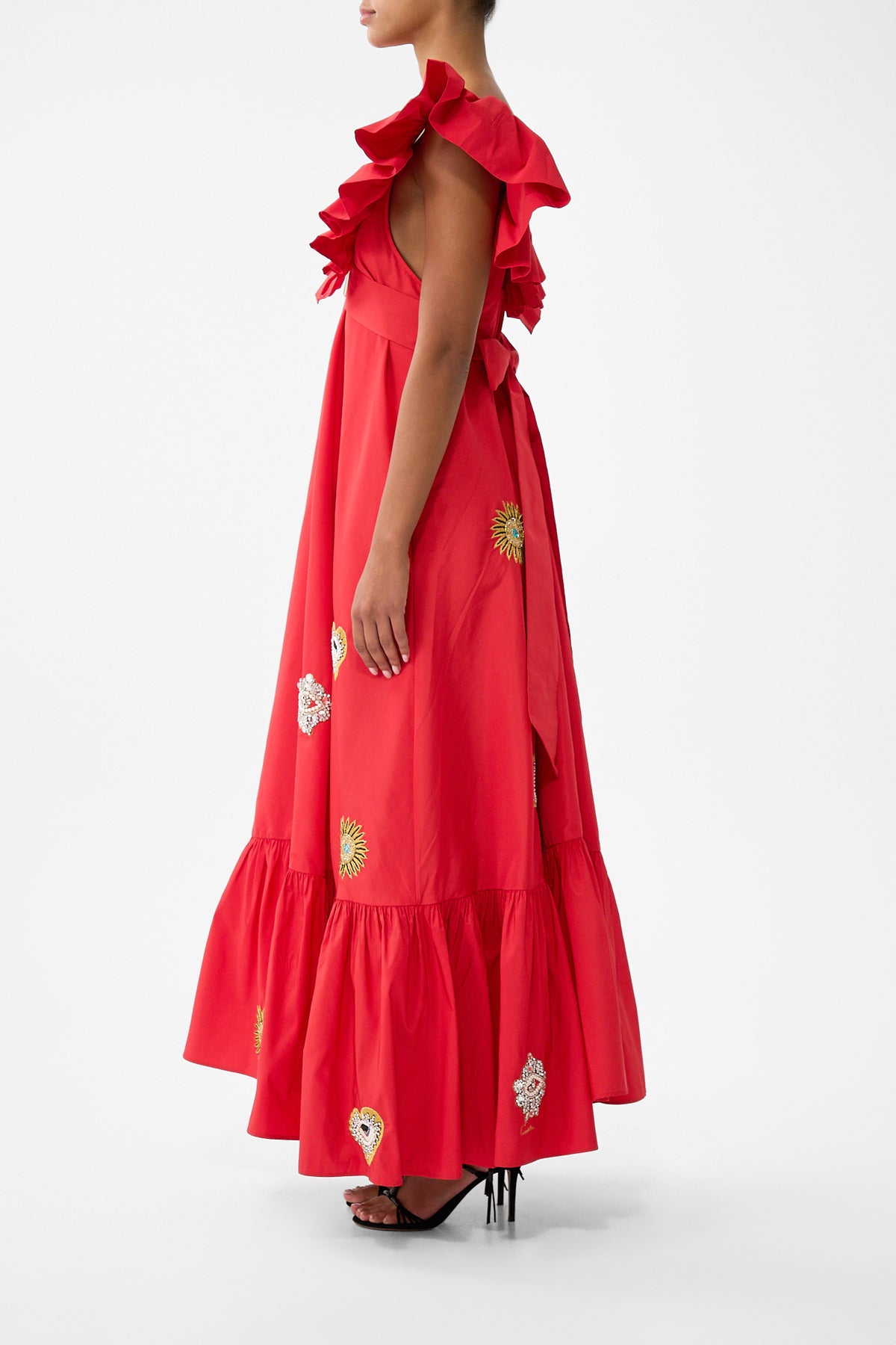 The CAMILLA FRILL NECK DRESS WITH HARDWARE NAZAR NIRVANA